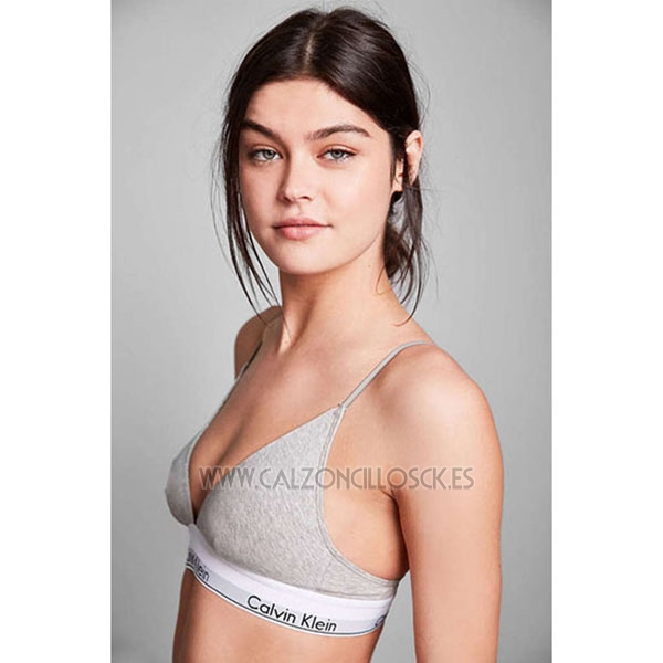 Conjunto Sujetador y Slip Calvin Klein Mujer Gris 